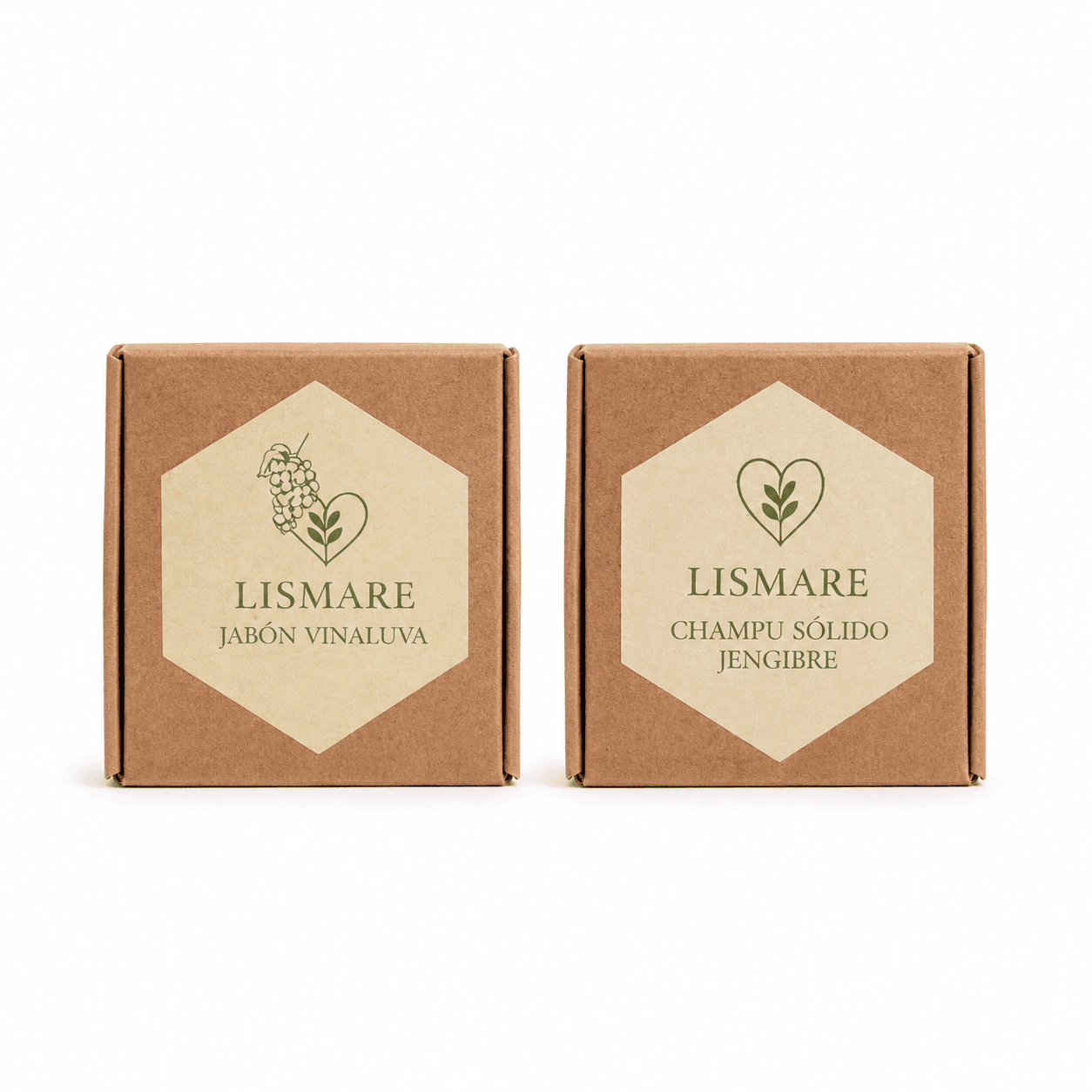 Pack Baño Sostenible Lismare: jabón sólido uva+ champú sólido jengibre