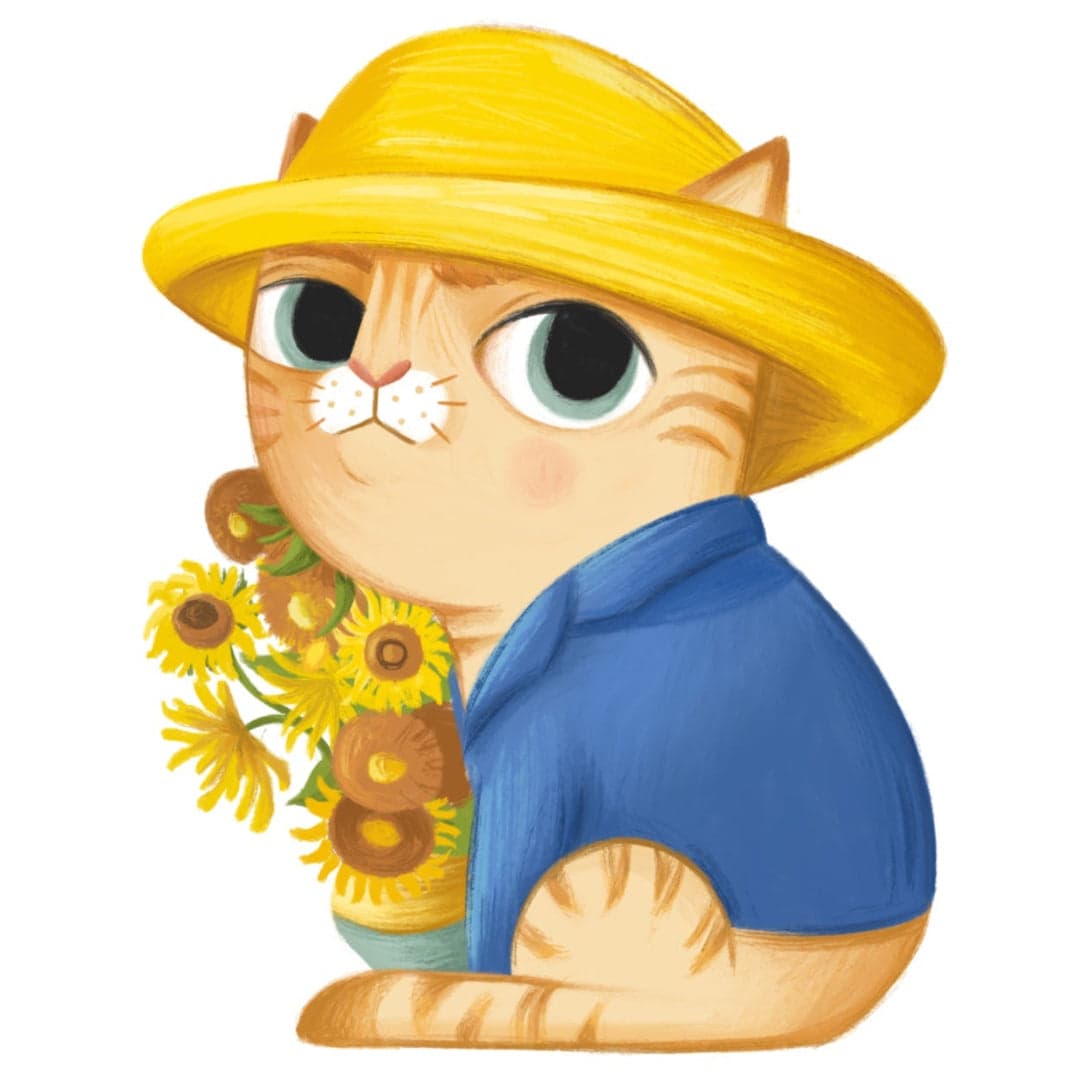 Print Gato Van Gogh - Irene Bofill