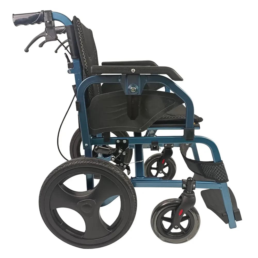 silla de ruedas de transporte alum. acolchada high end, 46 cm