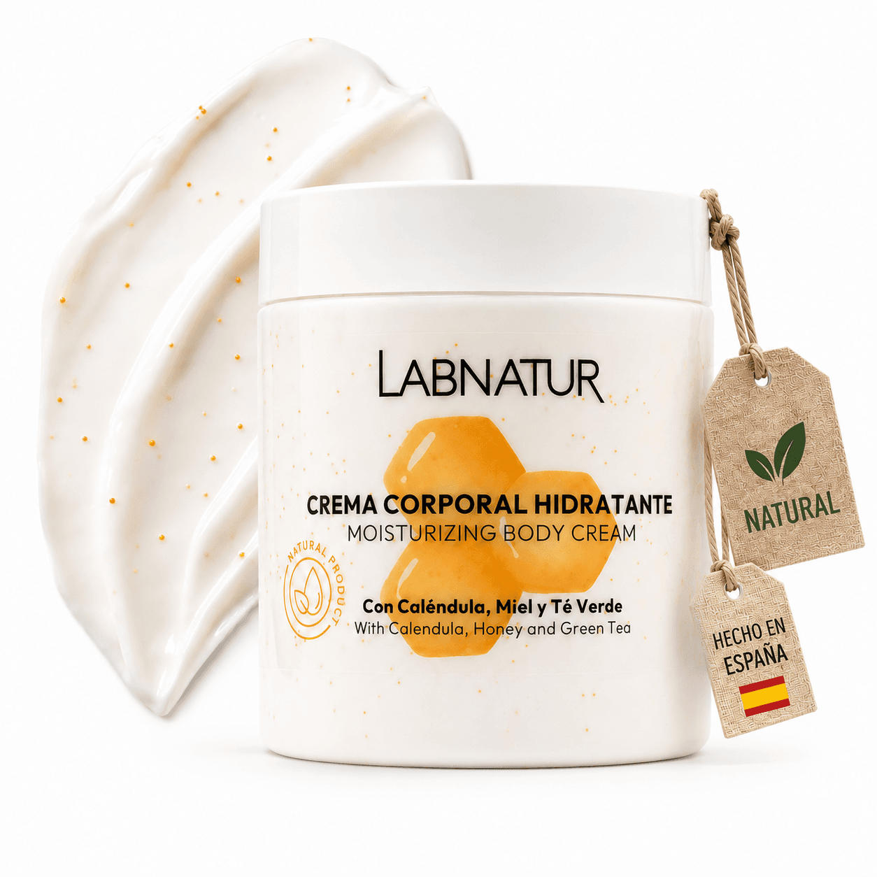 Crema Corporal Con Perlas De Vitamina E, Caléndula Y Miel - Labnatur - 500 Ml