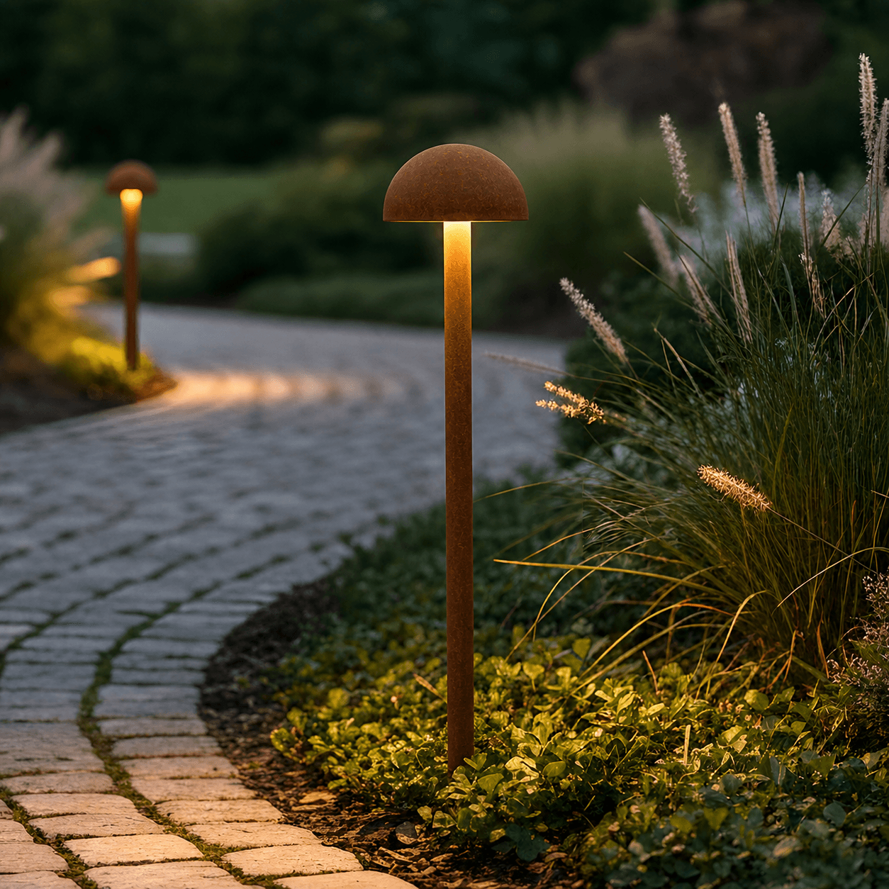 Baliza LED Exterior "Ocala" 60Cm 12W 220VAC 3000ºK Marron Oxido