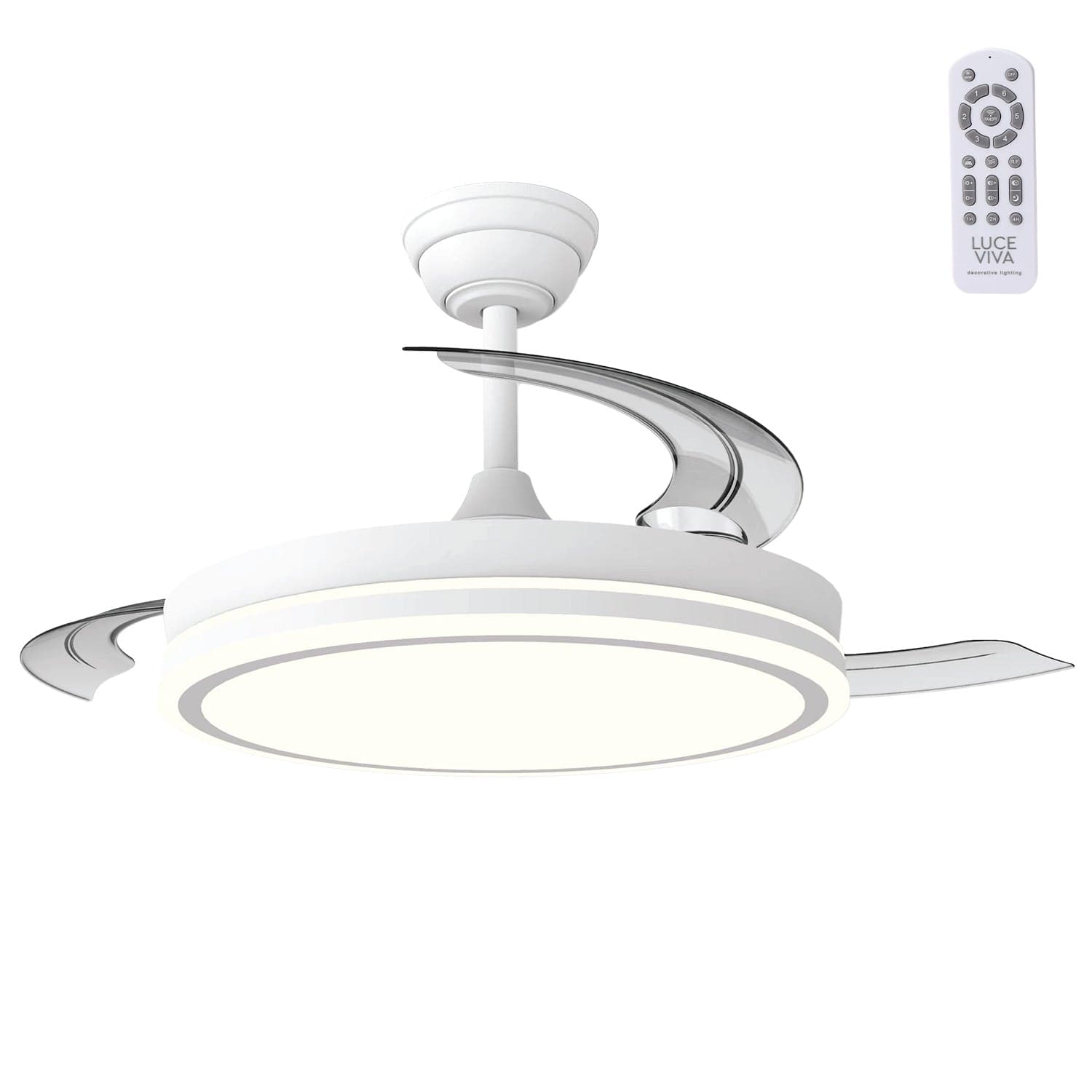 Ventilador DC"Martina" Función Verano-Invierno 48W Blanco 3 Aspas 5040lm 3500-4000-6500k Remoto y Temporizador