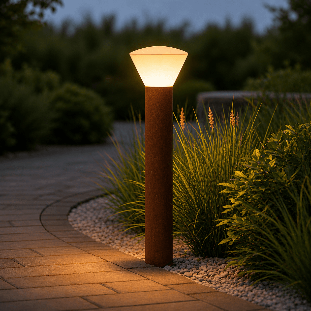 Baliza LED Exterior "Sonsonate" 60Cm 5W 220VAC 3000ºK Marron Oxido