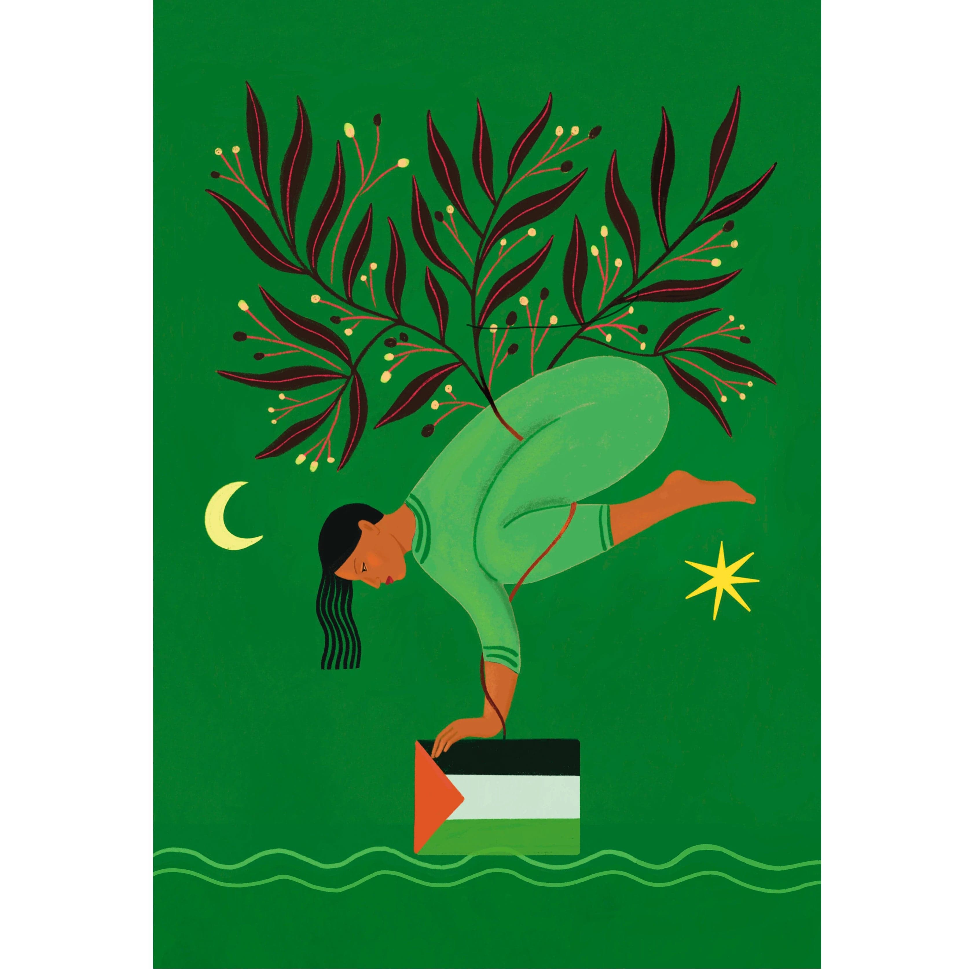 Print solidaria con Palestina Yoga - Coffees for Gaza