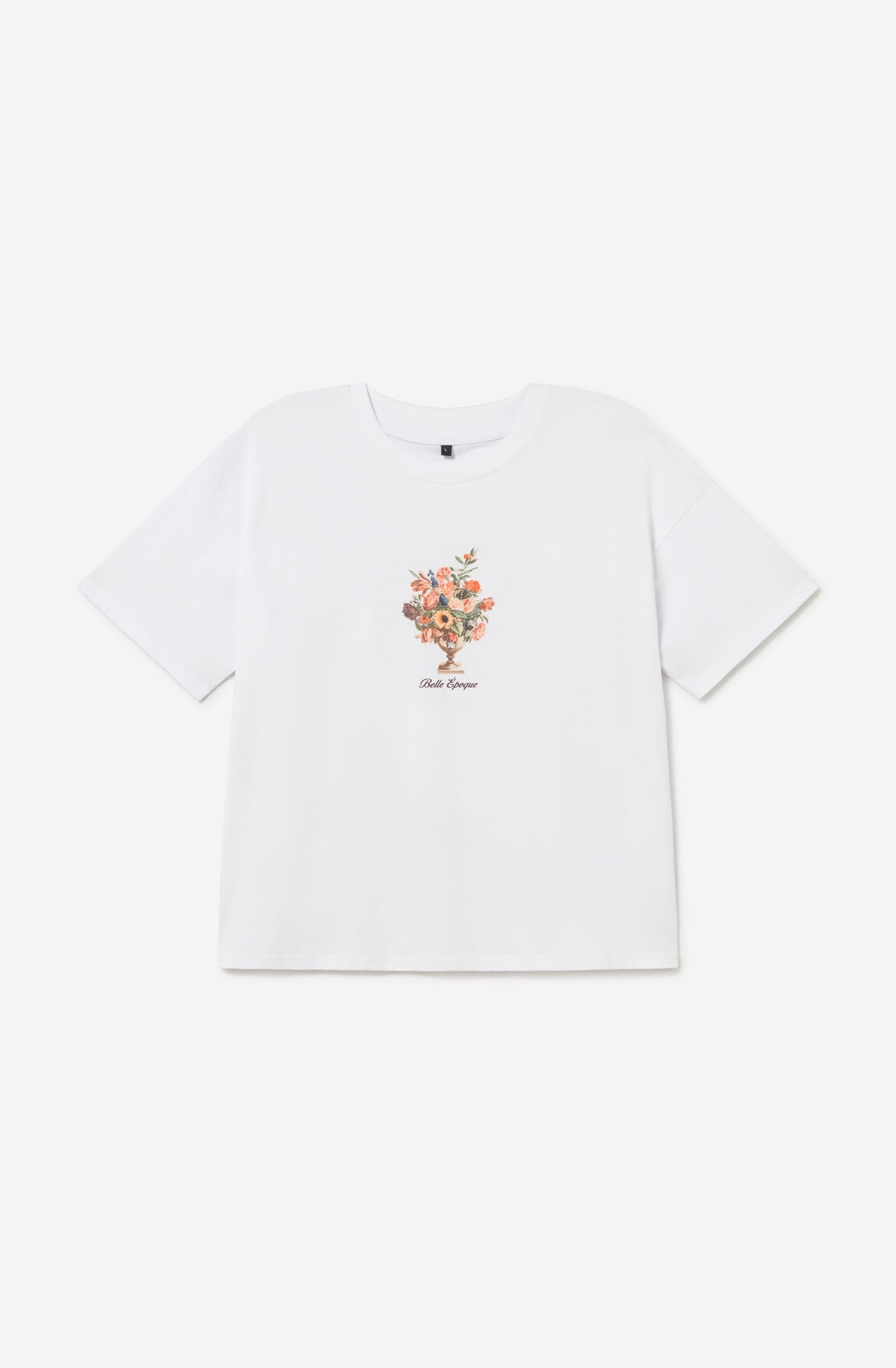 Camiseta Cropped Bouquet Organic Cotton White