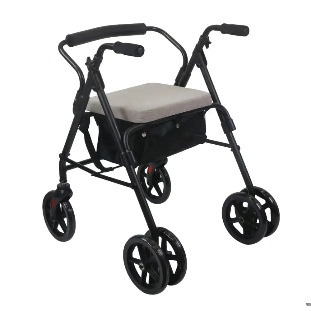 rollator alum. frenos por presion, 200 mm (negro)
