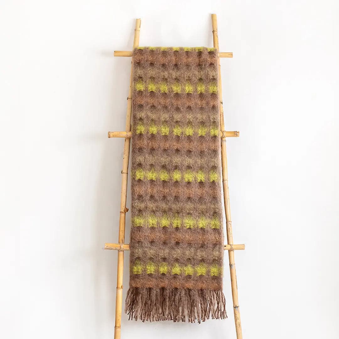 Manta Mohair Trama Marrón