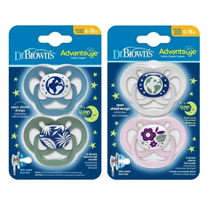 Dr.Brown'S Chupete Advantage Nocturno T2 Surtido, 2 unidades