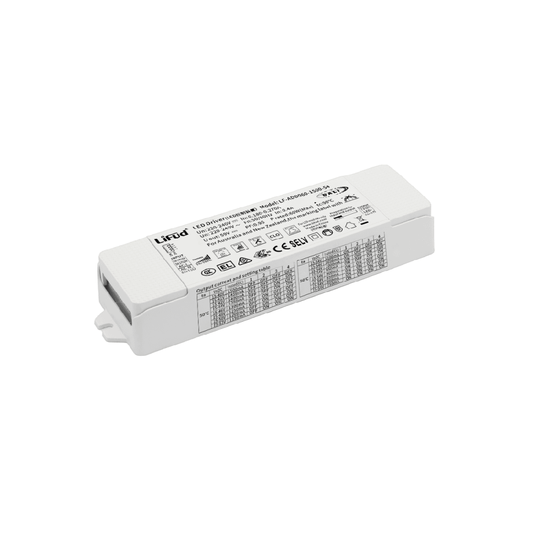 Driver Lifud 60W Salida: 15-54V 700-1500mA Dimable DALI/PUSH IP20