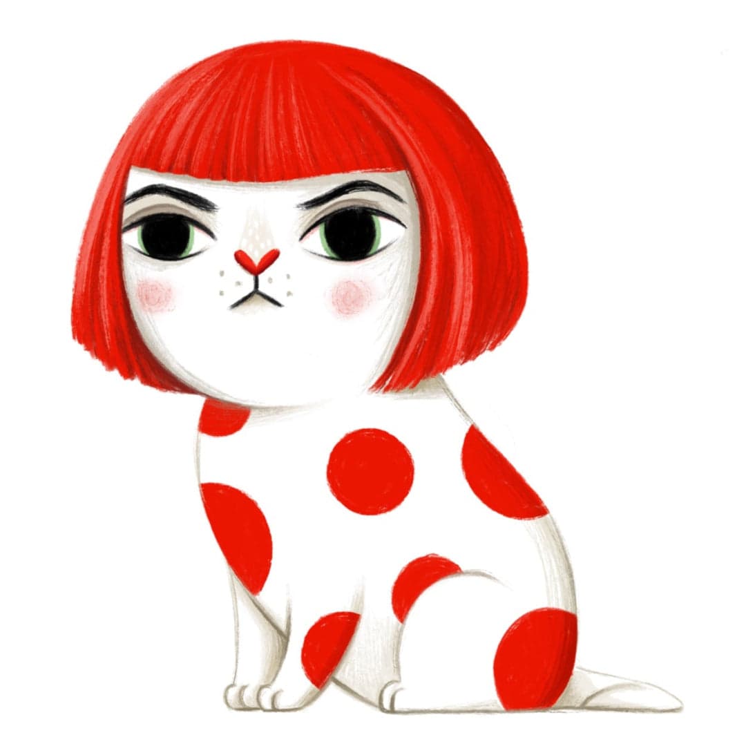 Print Gato Yayoki Kusama - Irene Bofill