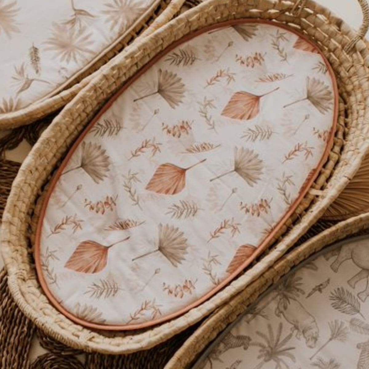 Pack 2 Bajeras Capazo Algodón Satinado 80x35 Boho Rusty
