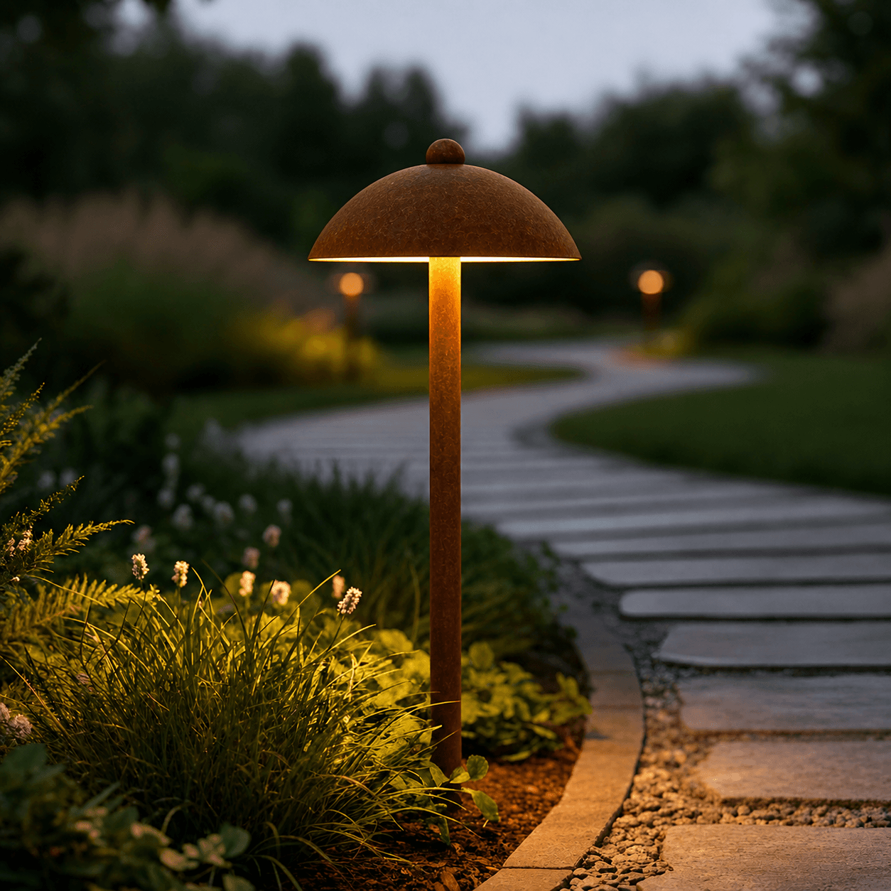 Baliza LED Exterior "Sarh" 70Cm 7W 220VAC 3000ºK Marron Oxido