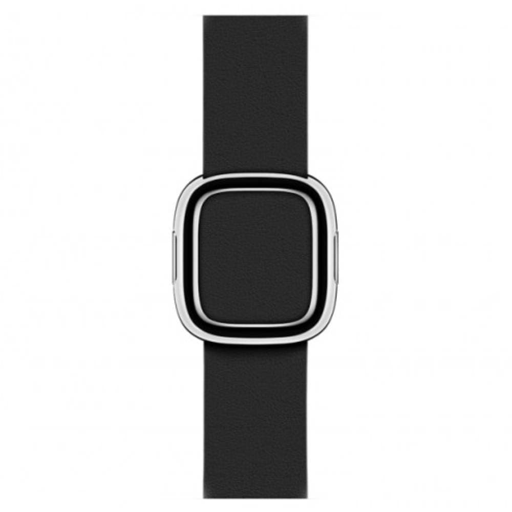 Apple Correa con Hebilla moderna Plata para Apple Watch 38mm Negro Talla M