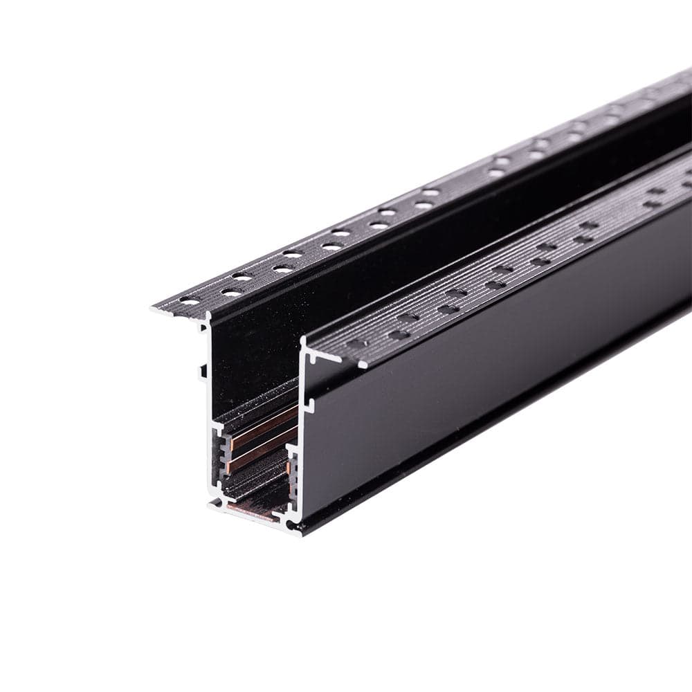 Carril Magnético Empotrado 63mm Negro 1M