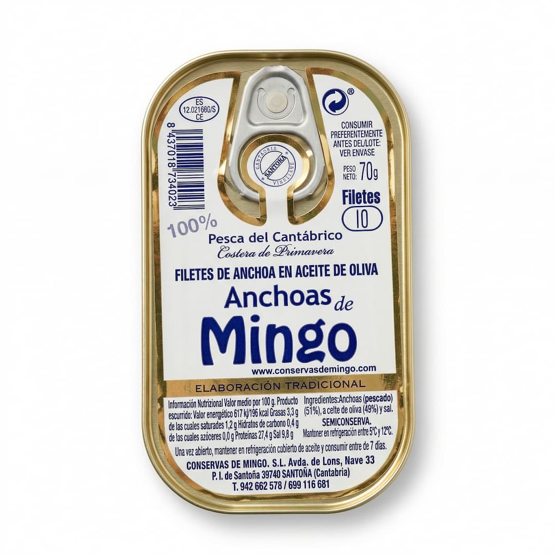 Lata de 10 filetes anchoas Mingo