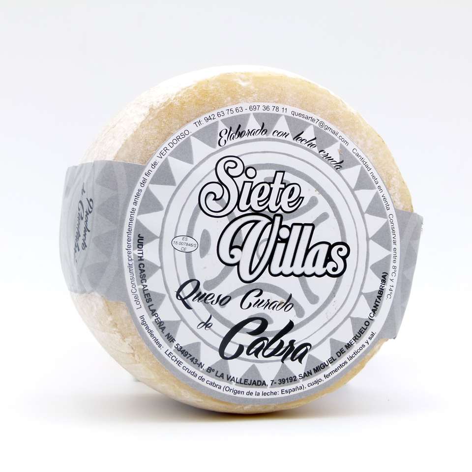 Queso curado de cabra Siete Villas cuña de 500 grs. aproximadamente | Magnum Vindiu
