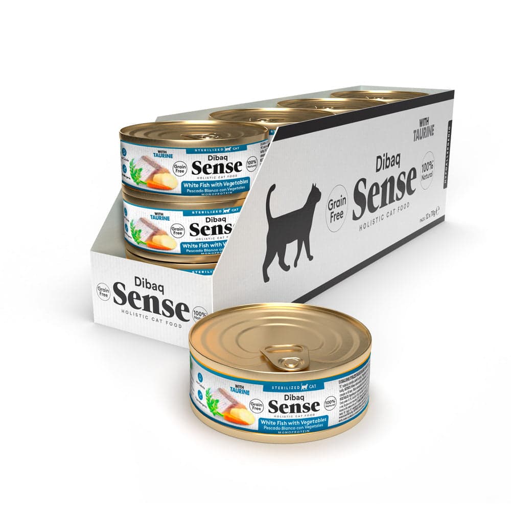 Dibaq Sense Cat Esterilizado Pescado Blanco Con Vegetales (70 G X 12 Uds)
