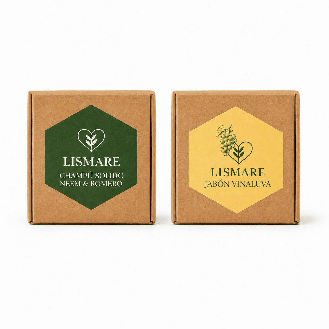 Pack Baño Sostenible Lismare: jabón sólido uva + champú sólido neem & romero