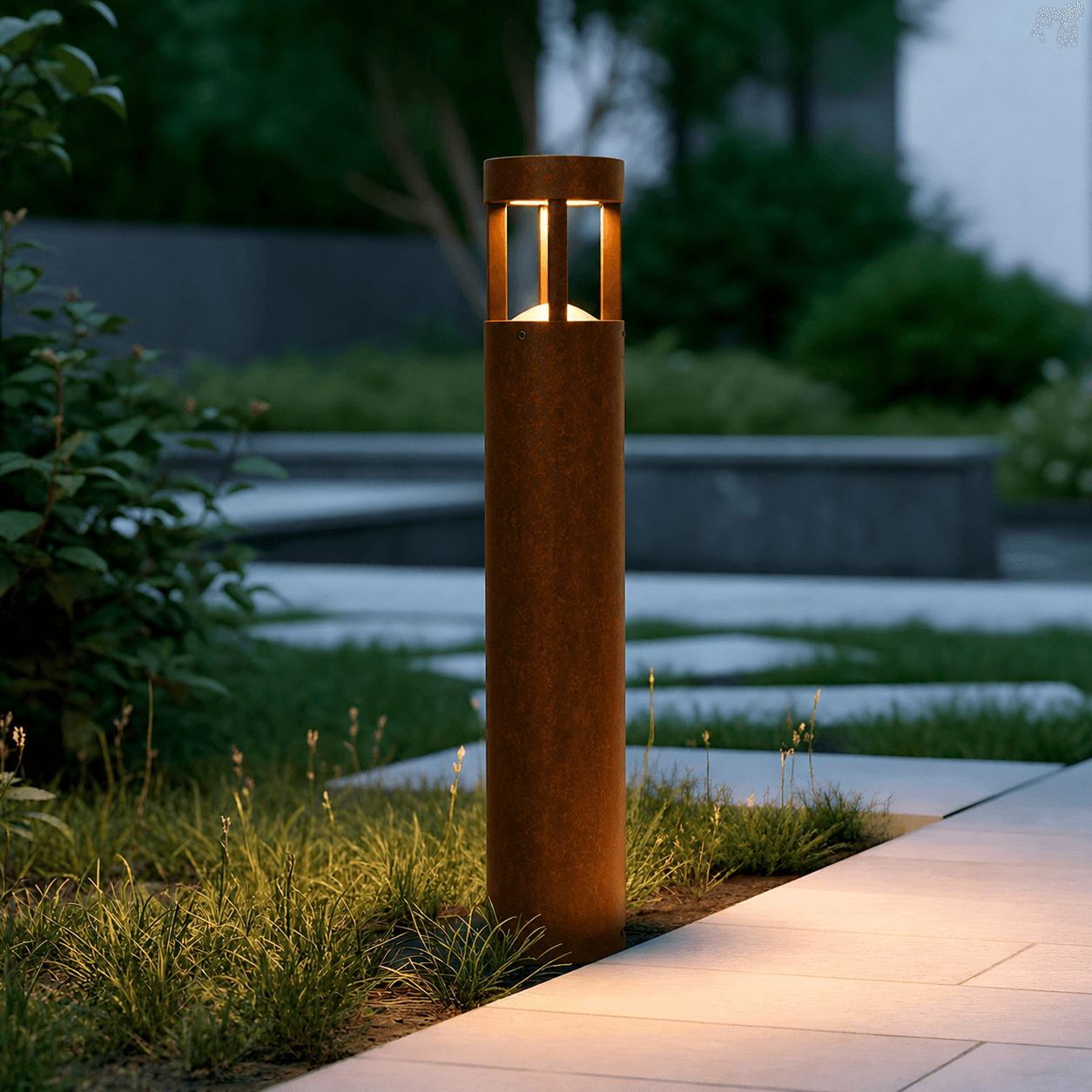 Baliza LED Exterior "Jamalpur" 90Cm 10W 220VAC 3000ºK Marron Oxido