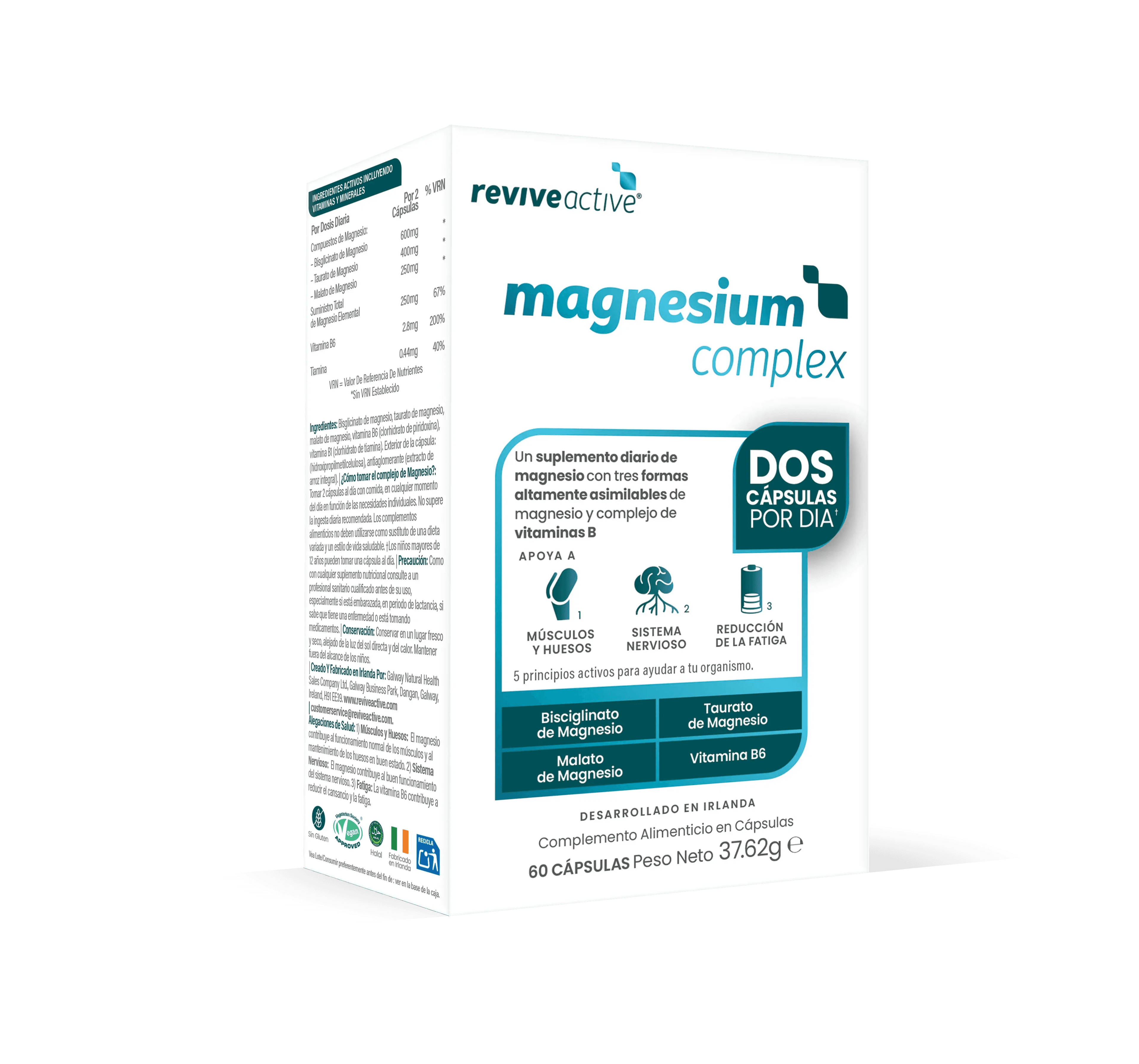 Revive Active Tri-Magnesio Complex + B6, 60 cápsulas