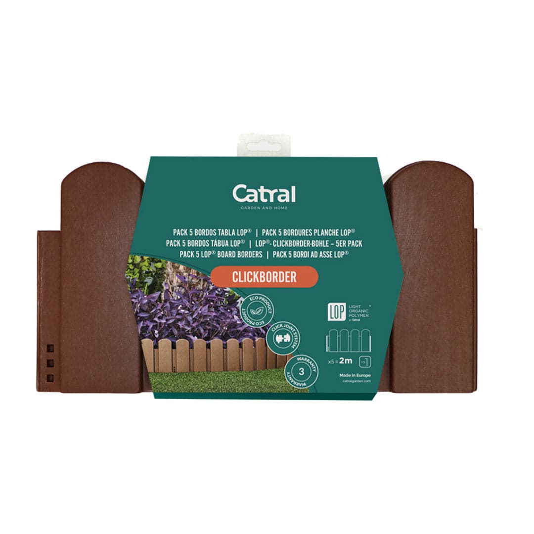 Pack 5 Bordos Tabla Clickborder Lop Marrón Para Jardín 0,4x0,2 M / Multicolor
