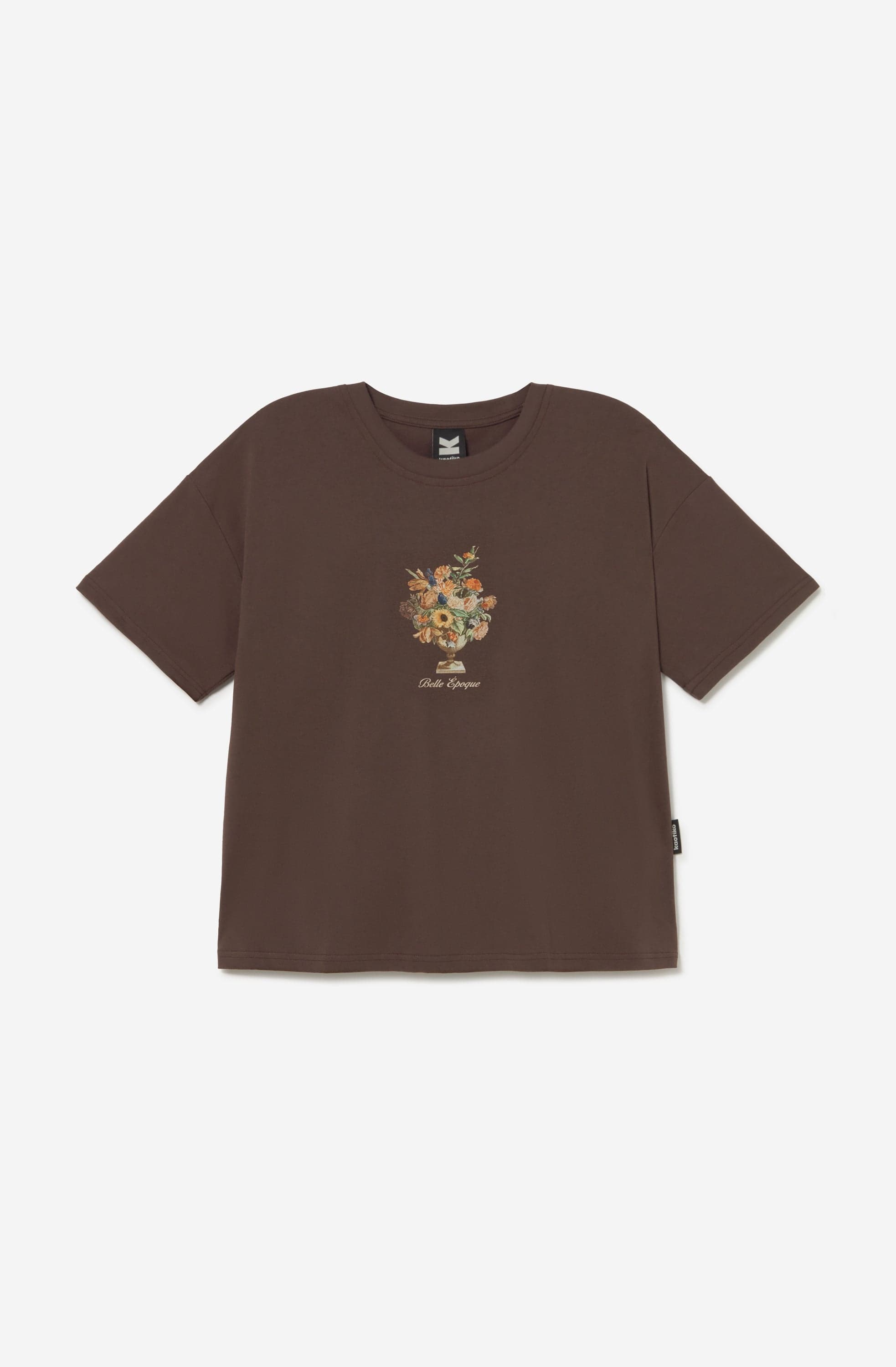 Camiseta Cropped Bouquet Organic Cotton Brown