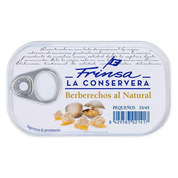 Berberechos al natural en conserva