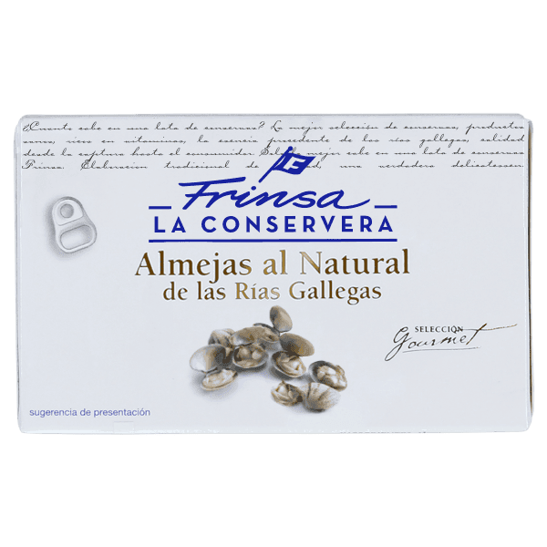 Almejas al natural en conserva
