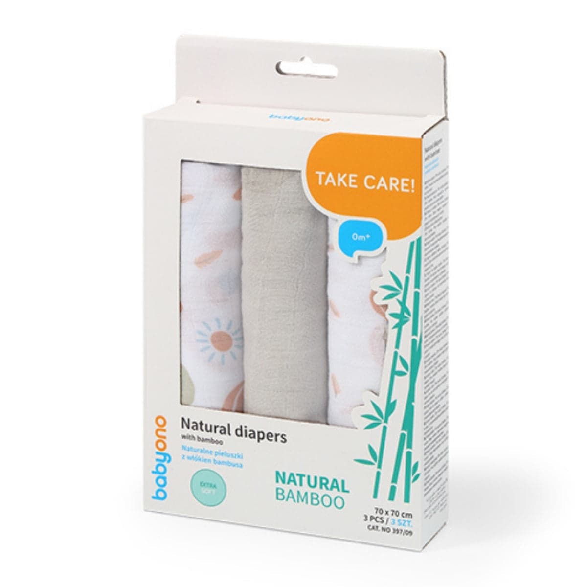 Pack 3 Muselinas Bambú Organico 70x70 Cm Mouse